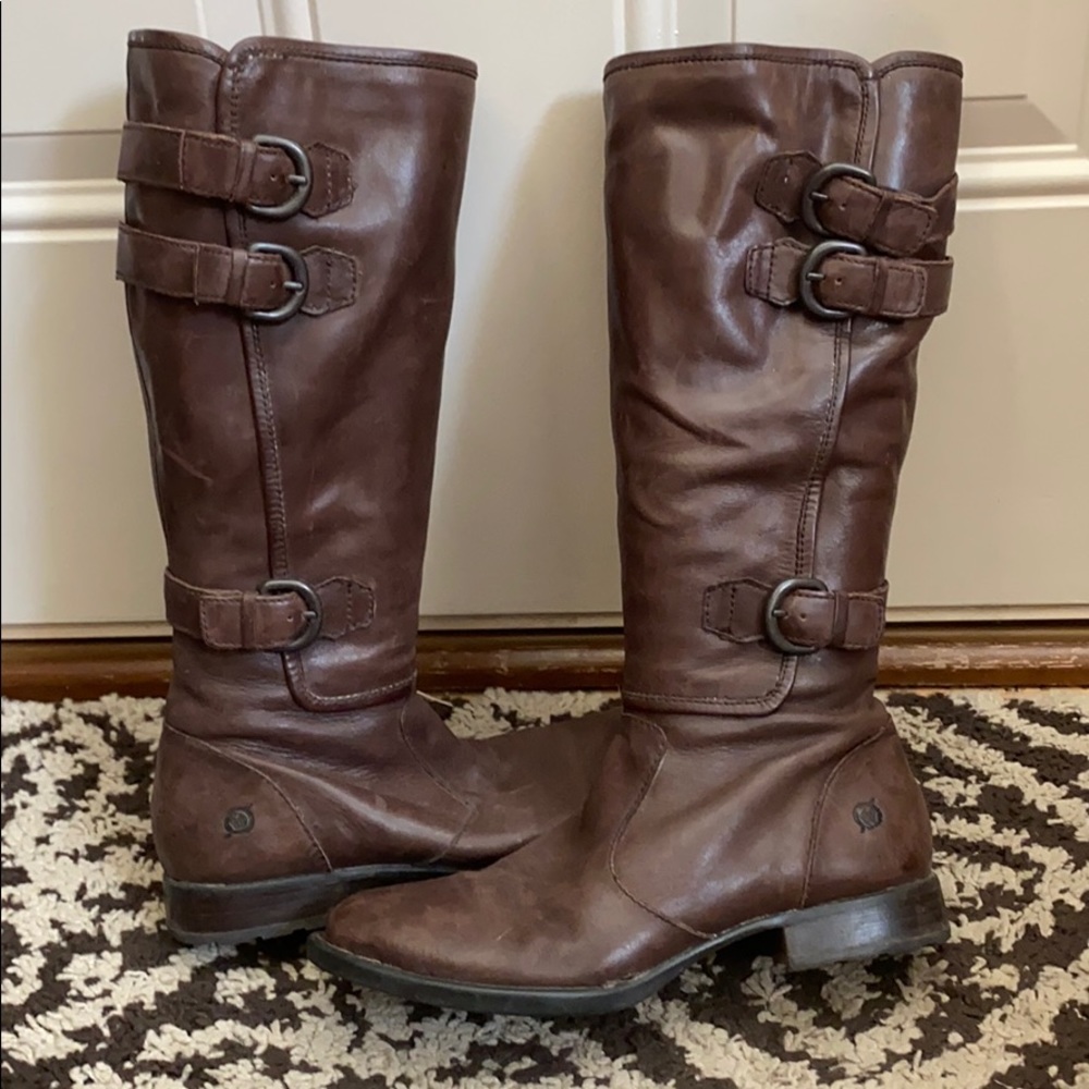 born mid high brown boots